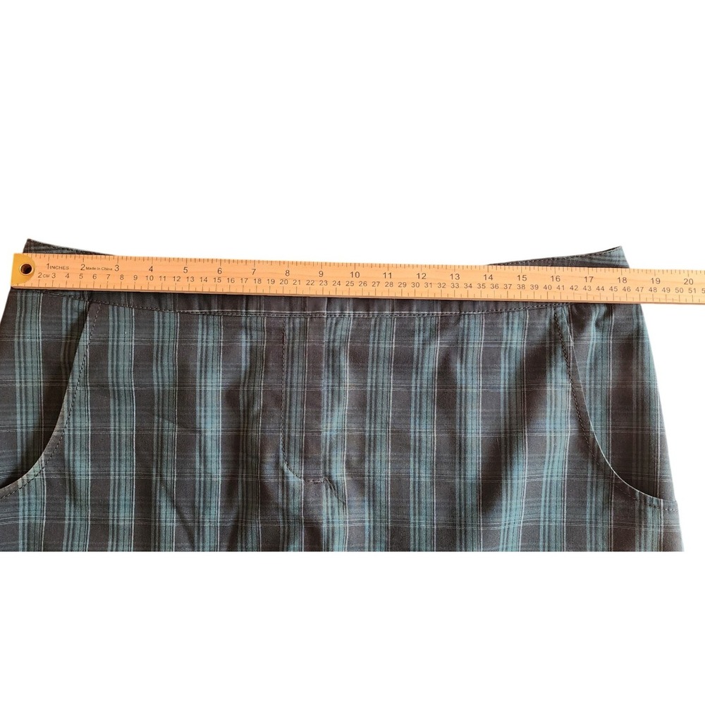 Annika Women Golf Skort Green Grey Plaid Performance Athletic Size 14 - Picture 5 of 6